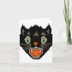 ヴィンテージハロウィン恐怖黒猫 カード