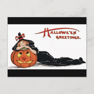 ヴィンテージハロウィン挨拶 ポストカード