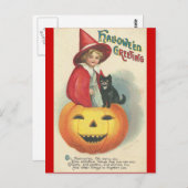 ヴィンテージハロウィン挨拶 ポストカード (正面/裏面)