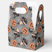 ヴィンテージハロウィン猫とカボチャ柄 フェイバーボックス (オープン)