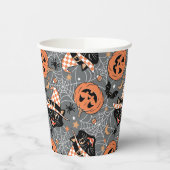ヴィンテージハロウィン猫とカボチャ柄 紙コップ (左)