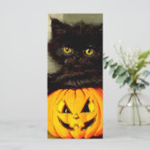 ヴィンテージハロウィン猫とジャック・オ・ランタンのカード (スタンド正面)