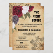 ヴィンテージハロウィン結婚のリハーサルディナー 招待状 (正面/裏面)