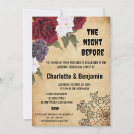 ヴィンテージハロウィン結婚のリハーサルディナー 招待状