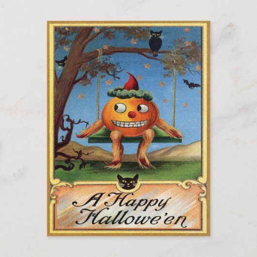 ヴィンテージハロウィン葉書 ポストカード (正面)