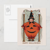 ヴィンテージハロウィン葉書 ポストカード (正面/裏面)
