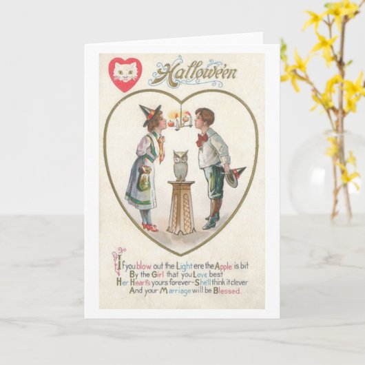 ヴィンテージハロウィン賛美結婚式挨拶状 カード (黄色い花)