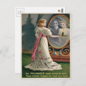 ヴィンテージハロウィン鏡はがき ポストカード (正面/裏面)