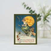 ヴィンテージハロウィン飛んでいるの魔女の魔法 シーズンポストカード (スタンド正面)