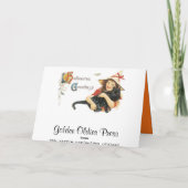 ヴィンテージハロウィン飛んでいるハイグリーティングカード カード (裏面)