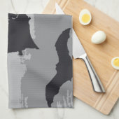 ヴィンテージハロウィン飛んでいるブラックこうもり キッチンタオル (四つ折り)