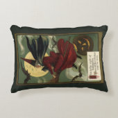 ヴィンテージハロウィン魔女と猫 アクセントクッション (正面)