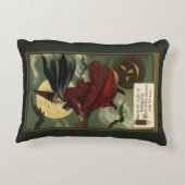 ヴィンテージハロウィン魔女と猫 アクセントクッション (裏面)