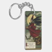 ヴィンテージハロウィン魔女と猫 キーホルダー (正面左)