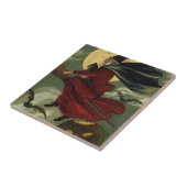 ヴィンテージハロウィン魔女と猫 タイル (側面)