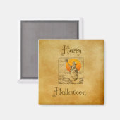 ヴィンテージハロウィン魔女磁石 マグネット (正面/裏面)