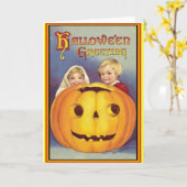 ヴィンテージハロウィン カード (黄色い花)