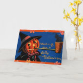 ヴィンテージハロウィン カード (黄色い花)