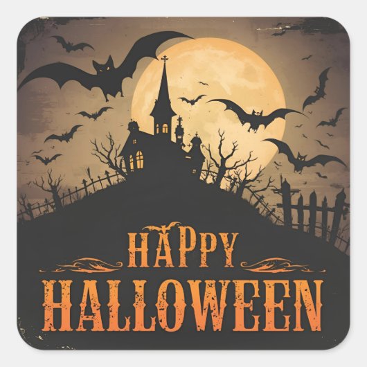 ヴィンテージハロウィン スクエアシール (正面)