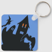 ヴィンテージハロウィン、怖い幽霊のよく出る家、魔女 キーホルダー (裏面)