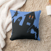 ヴィンテージハロウィン、怖い幽霊のよく出る家、魔女 クッション (ブランケット)