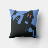 ヴィンテージハロウィン、怖い幽霊のよく出る家、魔女 クッション (裏面)