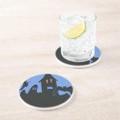 ヴィンテージハロウィン、怖い幽霊のよく出る家、魔女 コースター (側面)