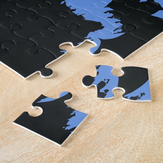 ヴィンテージハロウィン、怖い幽霊のよく出る家、魔女 ジグソーパズル (側面)