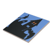 ヴィンテージハロウィン、怖い幽霊のよく出る家、魔女 タイル (側面)