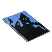 ヴィンテージハロウィン、怖い幽霊のよく出る家、魔女 ノートブック (右側)