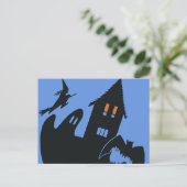 ヴィンテージハロウィン、怖い幽霊のよく出る家、魔女 ポストカード (スタンド正面)