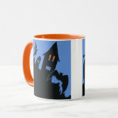 ヴィンテージハロウィン、怖い幽霊のよく出る家、魔女 マグカップ (正面左)