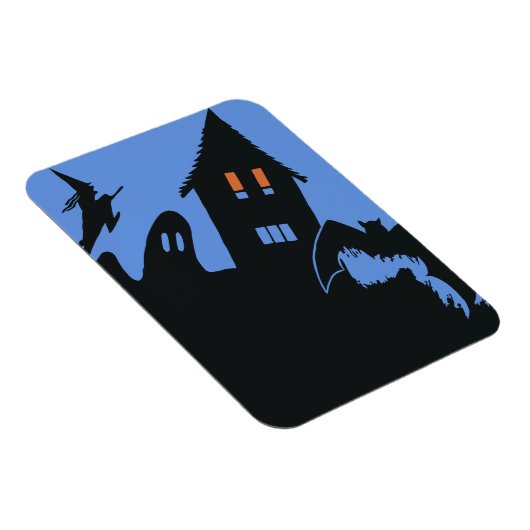 ヴィンテージハロウィン、怖い幽霊のよく出る家、魔女 マグネット (右側)