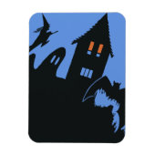 ヴィンテージハロウィン、怖い幽霊のよく出る家、魔女 マグネット (縦)