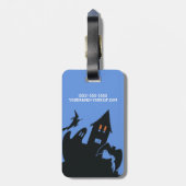 ヴィンテージハロウィン、怖い幽霊のよく出る家、魔女 ラゲッジタグ (裏面縦)