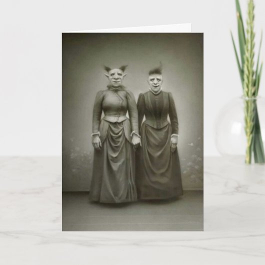 ヴィンテージハロウィン-気味が悪いTwosome、 カード (正面)