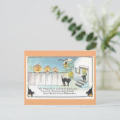 ヴィンテージハロウィーンあいさつ黒猫の魔女詩 ポストカード (スタンド正面)