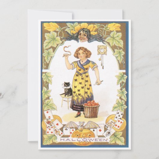ヴィンテージハロウィーンおもしろいハロウィーン 招待状 (正面)