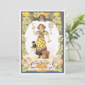 ヴィンテージハロウィーンおもしろいハロウィーン 招待状 (スタンド正面)