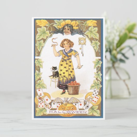 ヴィンテージハロウィーンおもしろいハロウィーン 招待状 (スタンド正面)