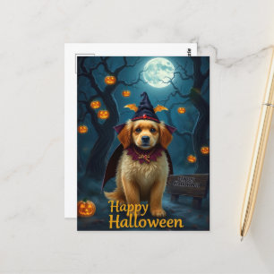 ヴィンテージハロウィーンかわいいパンプキンランタン ポストカード