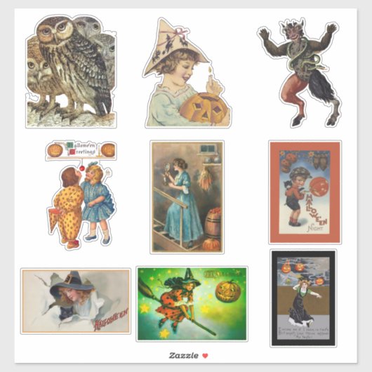 ヴィンテージハロウィーンかわいい画像 シール (シート)