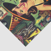 ヴィンテージハロウィーンかわいい魔女ピンナップ 薄葉紙 (詳細)