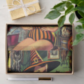 ヴィンテージハロウィーンかわいい魔女ピンナップ 薄葉紙 (ギフト)