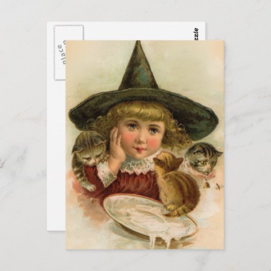 ヴィンテージハロウィーンかわいこちゃん ポストカード (正面/裏面)