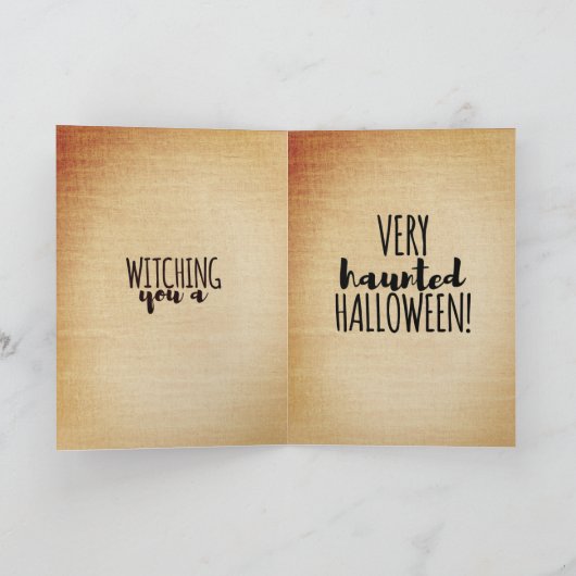 ヴィンテージハロウィーンかわいこちゃんno5 -おもしろい引用文 カード (内部)