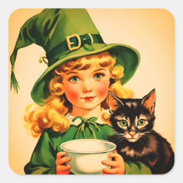 ヴィンテージハロウィーンかわいこちゃんno7 スクエアシール