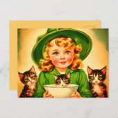 ヴィンテージハロウィーンかわいこちゃんno9 ポストカード (正面/裏面)