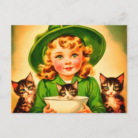 ヴィンテージハロウィーンかわいこちゃんno9 ポストカード (正面)