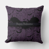 ヴィンテージハロウィーンこうもりモノグラム クッション (正面)